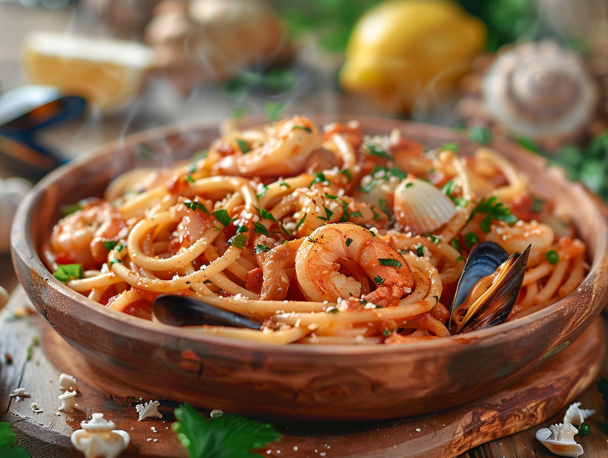 spaghettis fruits de mer